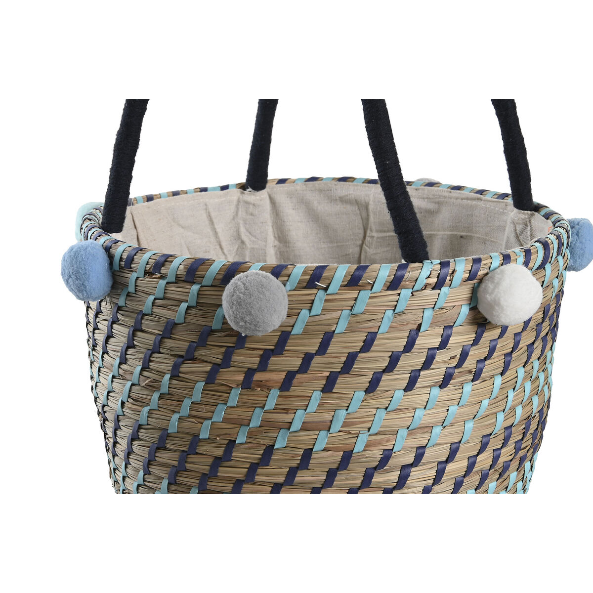 Kurvesæt DKD Home Decor Pomponer 43 x 43 x 43 cm